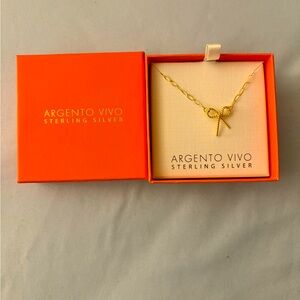 NEW Argento Vivo Gold Bow Necklace